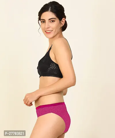 Women Cotton Bra Panty Set for Lingerie Set Pack of 2  Color : Pink,Black-thumb3