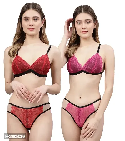 Classy Cotton Solid Lingerie Set For Women Pack of 2-thumb0