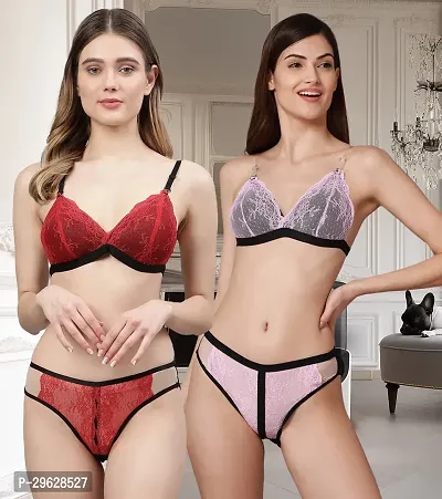 Classy Cotton Solid Lingerie Set For Women Pack of 2-thumb0