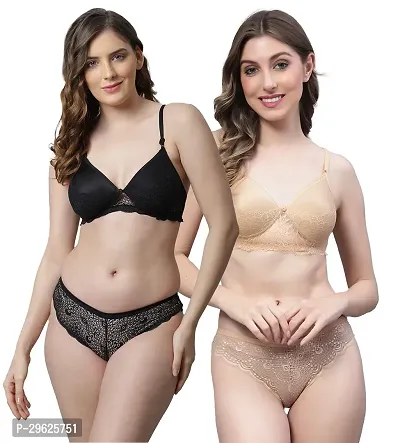 Classy Cotton Solid Lingerie Set For Women Pack of 2-thumb0