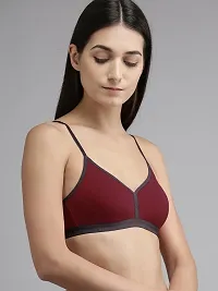 Stylish Maroon Cotton Solid Bras For Women-thumb1