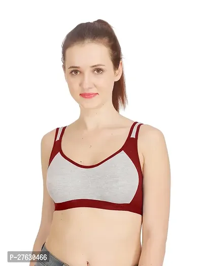 Stylish Maroon Cotton Solid Bras For Women-thumb0