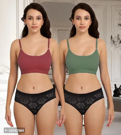 Women Stylish Cotton Lingerie Set Combo of 2-thumb0