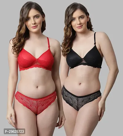 Classy Cotton Solid Lingerie Set For Women Pack of 2-thumb0