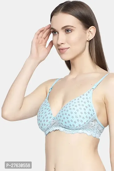 Stylish Blue Cotton Solid Bras For Women-thumb3