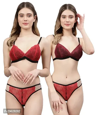 Classy Cotton Solid Lingerie Set For Women Pack of 2-thumb0