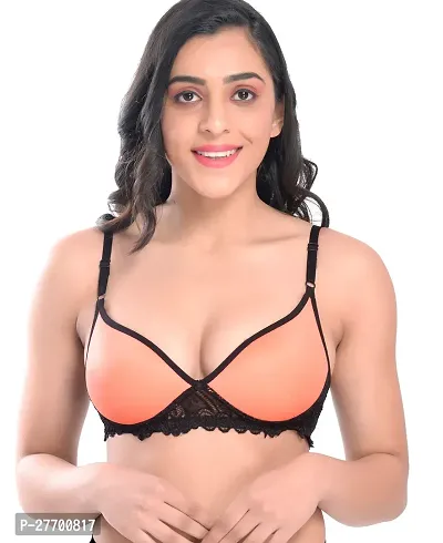 Women Cotton Bra Panty Set for Lingerie Set Pack of 1  Color : Orange-thumb5