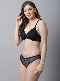 Classy Cotton Solid Lingerie Set For Women-thumb2