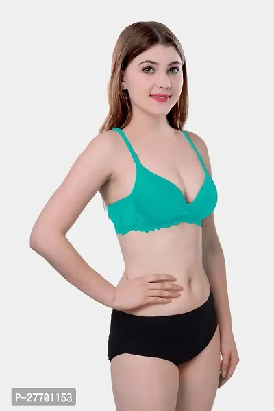 Women Cotton Bra Panty Set for Lingerie Set Pack of 2  Color : Green,Red-thumb2