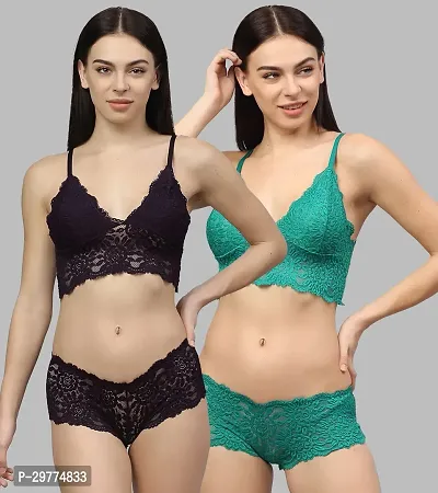 Stylish Net Lingerie Set For Women Pack of 2-thumb0