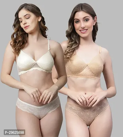 Classy Cotton Solid Lingerie Set For Women Pack of 2-thumb0