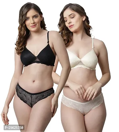 Classy Cotton Solid Lingerie Set For Women Pack of 2-thumb0