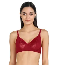 Women Cotton Bra Panty Set for Lingerie Set Pack of 1  Color : Maroon-thumb4