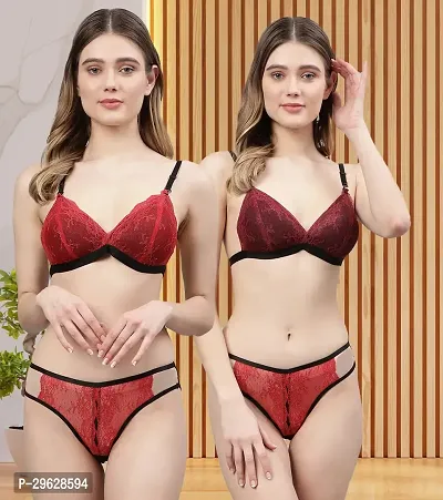 Classy Cotton Solid Lingerie Set For Women Pack of 2-thumb0