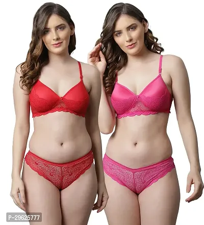 Classy Cotton Solid Lingerie Set For Women Pack of 2-thumb0