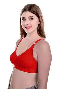 Stylish Red Cotton Solid Bras For Women-thumb1