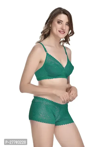 Women Net Bra Panty Set for Lingerie Set Pack of 2  Color : Green,Maroon-thumb2