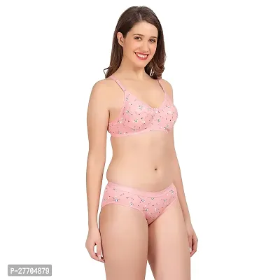 Women Cotton Bra Panty Set for Lingerie Set Pack of 2  Color : Pink,Grey-thumb3