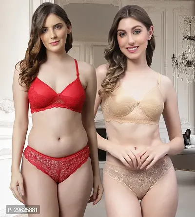 Classy Cotton Solid Lingerie Set For Women Pack of 2-thumb0