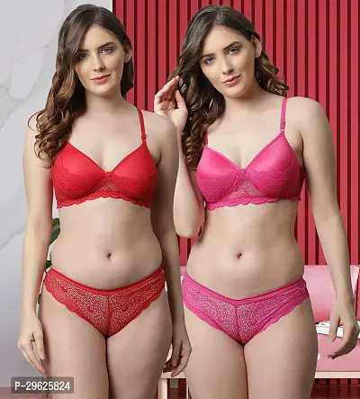 Classy Cotton Solid Lingerie Set For Women Pack of 2-thumb0