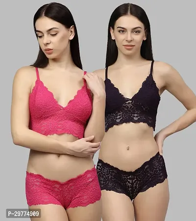 Stylish Net Lingerie Set For Women Pack of 2-thumb0