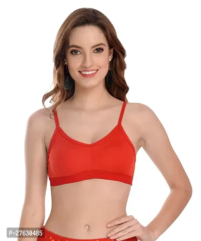 Stylish Red Cotton Solid Bras For Women-thumb0