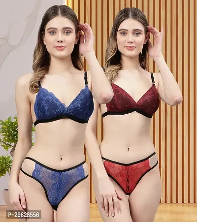 Classy Cotton Solid Lingerie Set For Women Pack of 2-thumb0