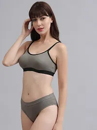 Stylish Cotton Solid Bra and Panty Set for Women-thumb2