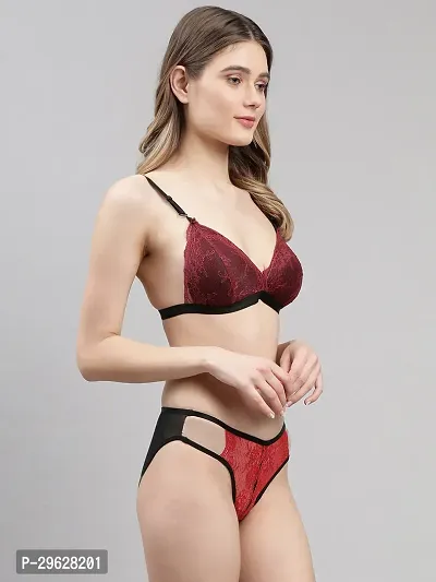 Classy Cotton Solid Lingerie Set For Women-thumb2