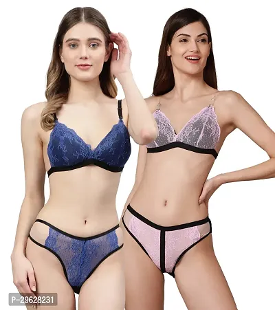 Classy Cotton Solid Lingerie Set For Women Pack of 2-thumb0