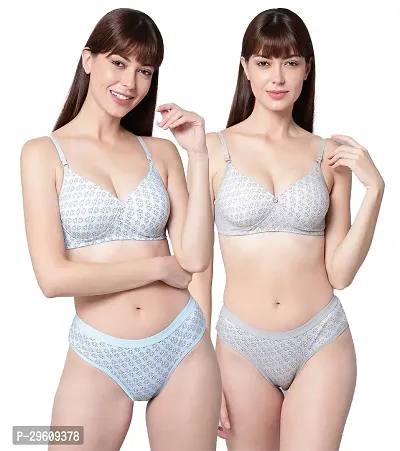 Classy Cotton Solid Lingerie Set For Women Pack of 2-thumb0