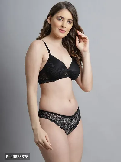 Classy Cotton Solid Lingerie Set For Women-thumb2