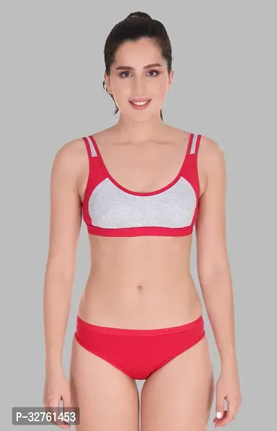 Stylish Cotton Bra And Panty Set For Women-thumb0