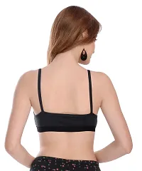 Stylish Black Cotton Solid Bras For Women-thumb3