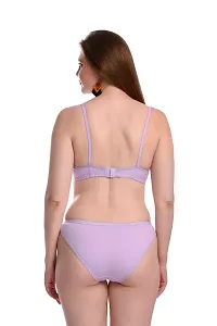 Women Cotton Bra Panty Set for Lingerie Set Pack of 2  Color : Pink,Purple-thumb3