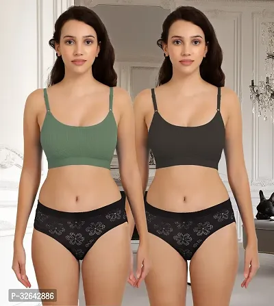 Women Stylish Cotton Lingerie Set Combo of 2-thumb0