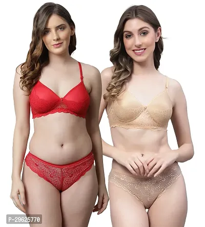 Classy Cotton Solid Lingerie Set For Women Pack of 2-thumb0