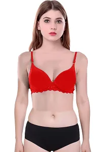 Women Cotton Bra Panty Set for Lingerie Set Pack of 1  Color : Red-thumb4