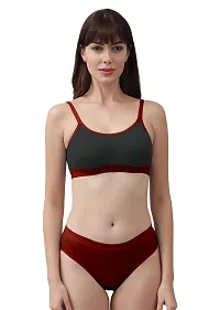 Stylish Cotton Solid Bra and Panty Set for Women, Pack of 3-thumb3