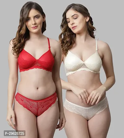 Classy Cotton Solid Lingerie Set For Women Pack of 2-thumb0