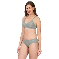 Women Cotton Bra Panty Set for Lingerie Set Pack of 2  Color : Grey,Green-thumb3