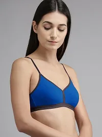 Stylish Blue Cotton Solid Bras For Women-thumb1