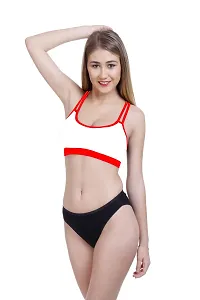 Women Cotton Bra Panty Set for Lingerie Set Pack of 1  Color : Red-thumb2