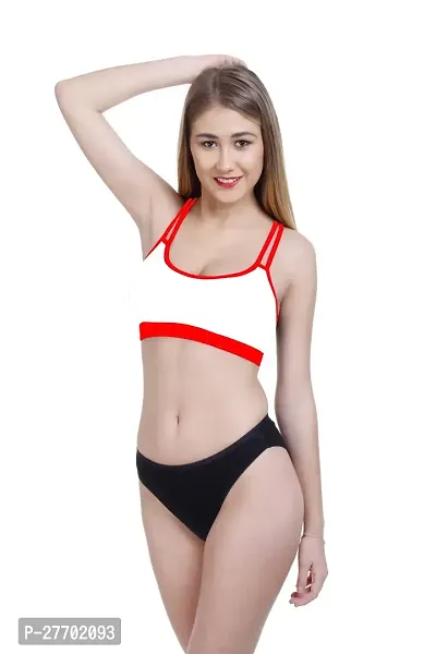 Women Cotton Bra Panty Set for Lingerie Set Pack of 1  Color : Red-thumb3