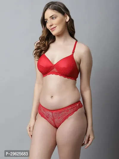 Classy Cotton Solid Lingerie Set For Women-thumb3