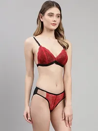 Classy Cotton Solid Lingerie Set For Women-thumb1