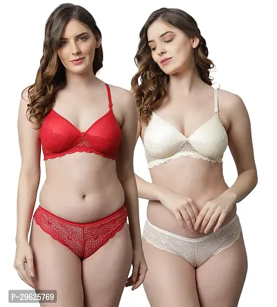 Classy Cotton Solid Lingerie Set For Women Pack of 2-thumb0