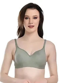 Women Cotton Bra Panty Set for Lingerie Set Pack of 2  Color : Green,Pink-thumb4