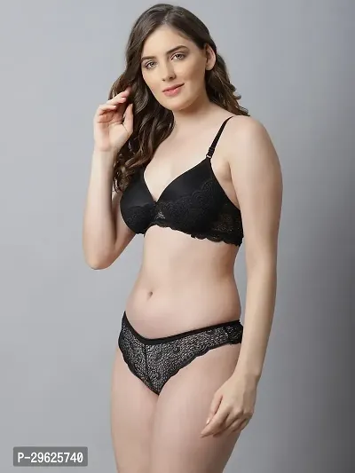 Classy Cotton Solid Lingerie Set For Women-thumb3