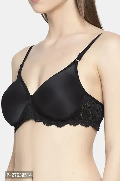 Stylish Black Cotton Solid Bras For Women-thumb3